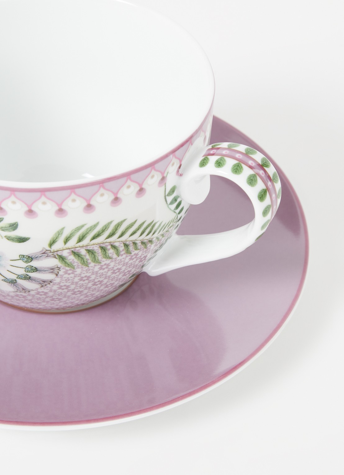 Pip Studio Lily & lotus kop en schotel 28 cl - voorkant 2 lila