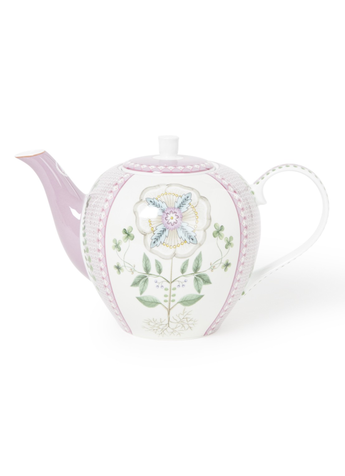 Pip Studio Lily & Lotus theepot 1,6 liter - voorkant lila