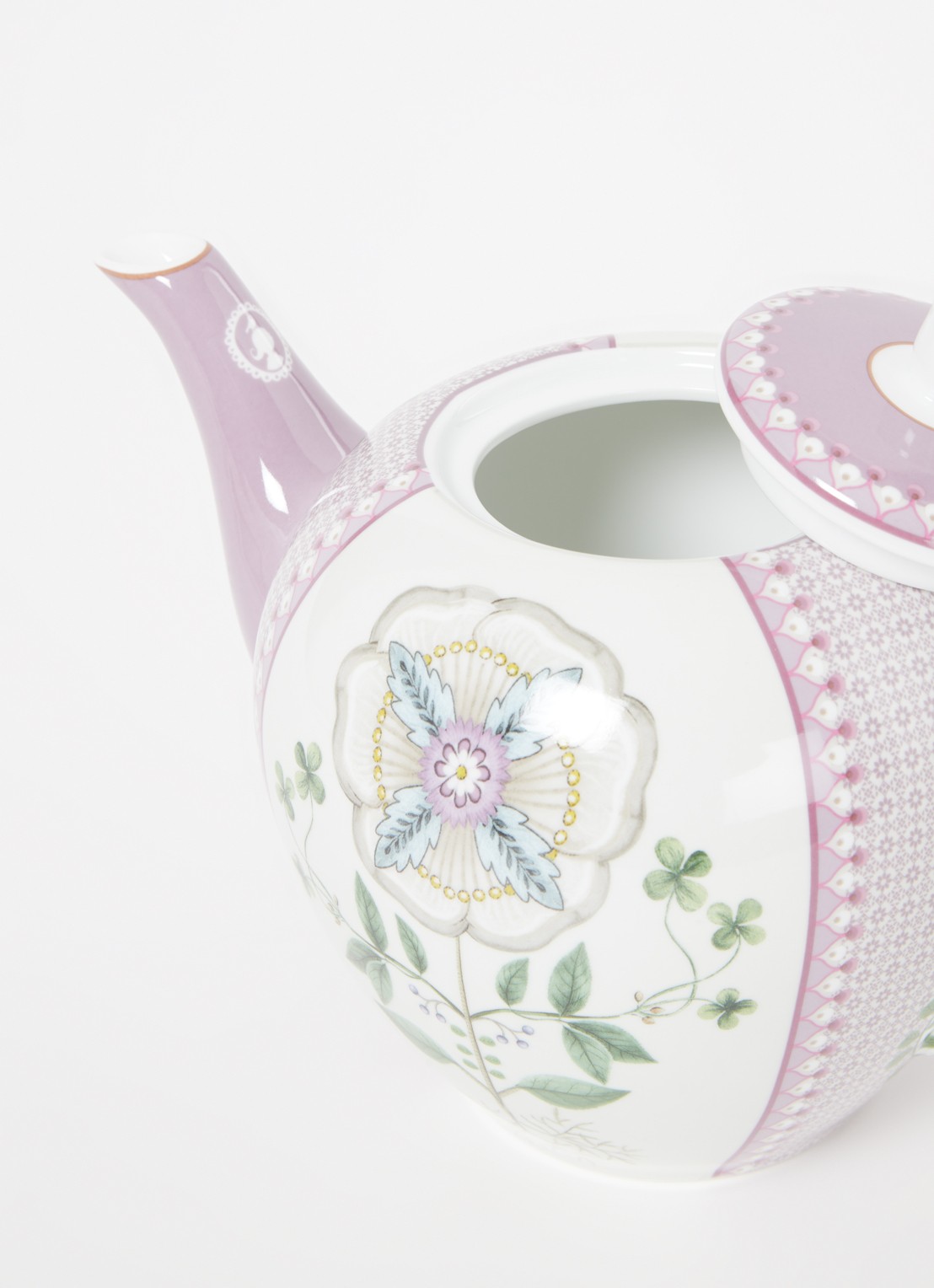 Pip Studio Lily & Lotus theepot 1,6 liter - voorkant 2 lila