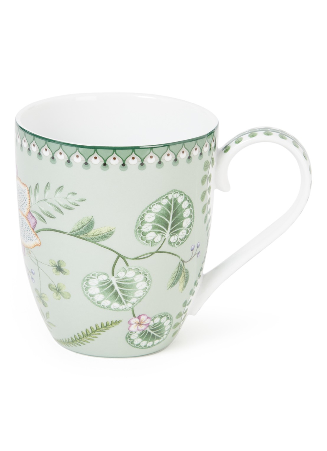 Pip Studio Lily & Lotus XL mok 45 cl - voorkant lichtgroen