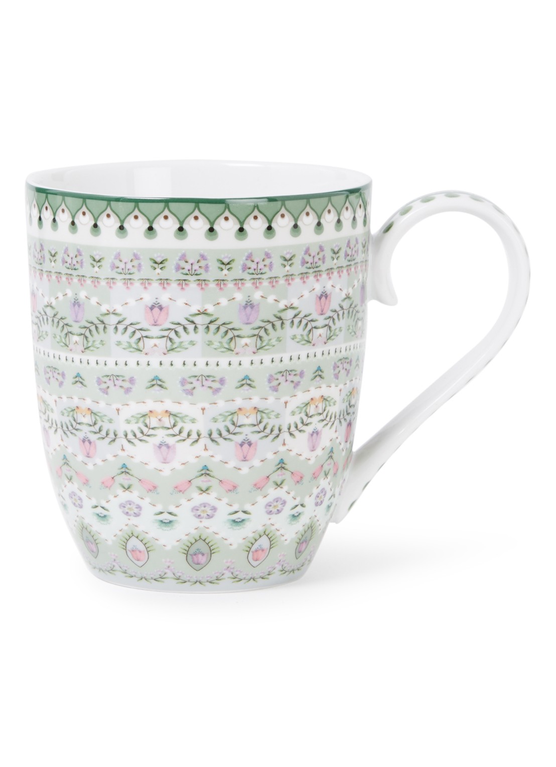 Pip Studio Lily & Lotus XL mok 45 cl - voorkant lichtgroen