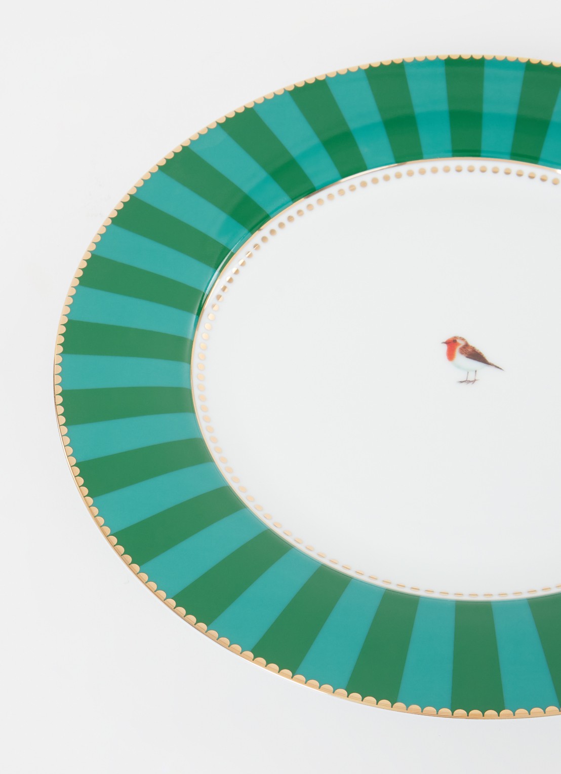 Pip Studio Love Birds dinerbord 26,5 cm - detail donkergroen