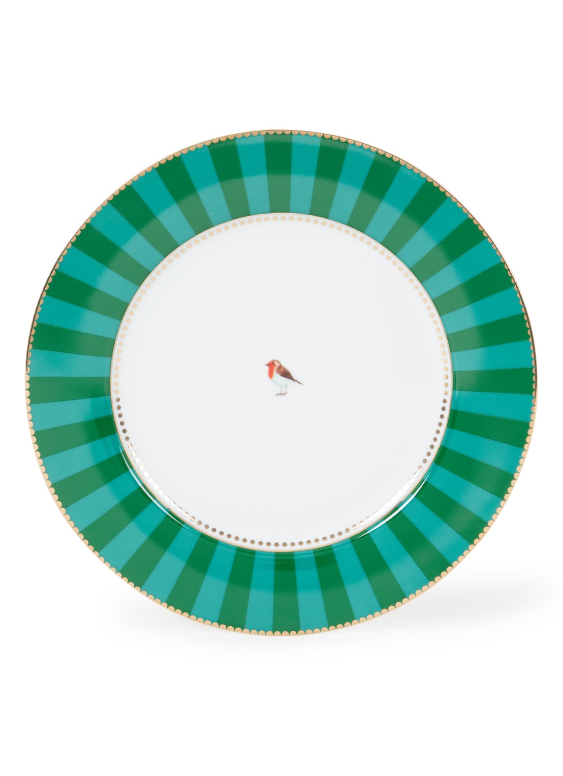 Pip Studio Love Birds dinerbord 26,5 cm - voorkant 4 donkergroen
