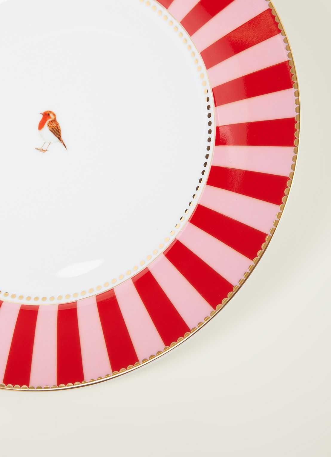 Pip Studio Love Birds dinerbord 27 cm - detail 3 steenrood