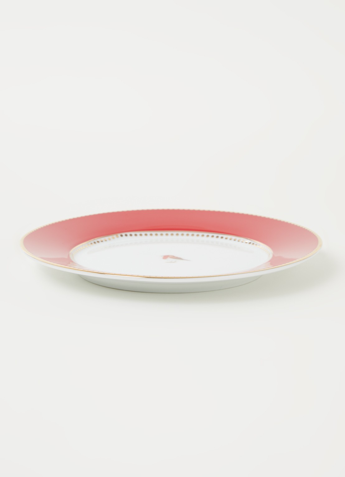 Pip Studio Love Birds gebaksbordje 17 cm - voorkant 2 steenrood