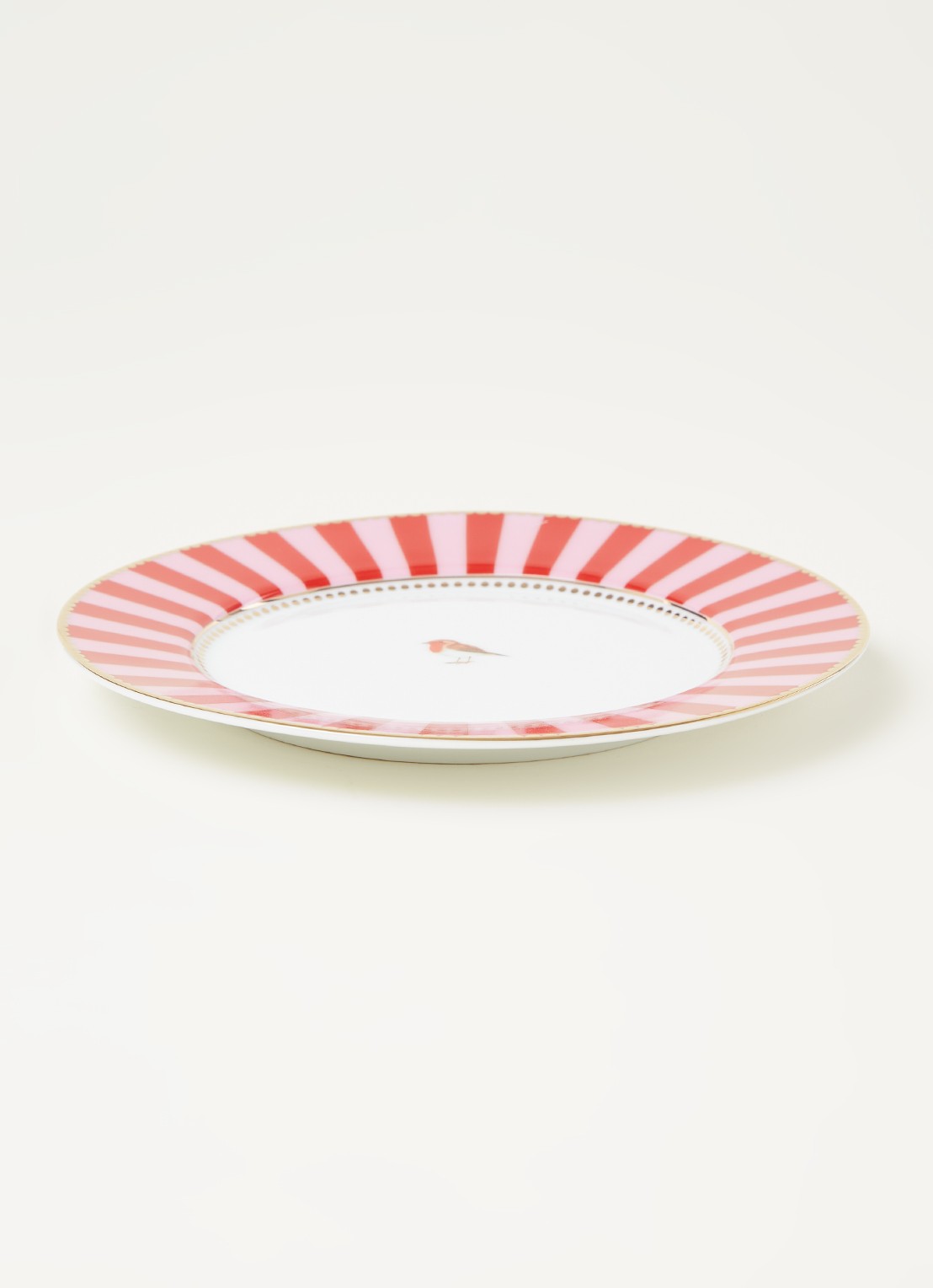Pip Studio Love Birds gebaksbordje 17 cm - voorkant 2 steenrood