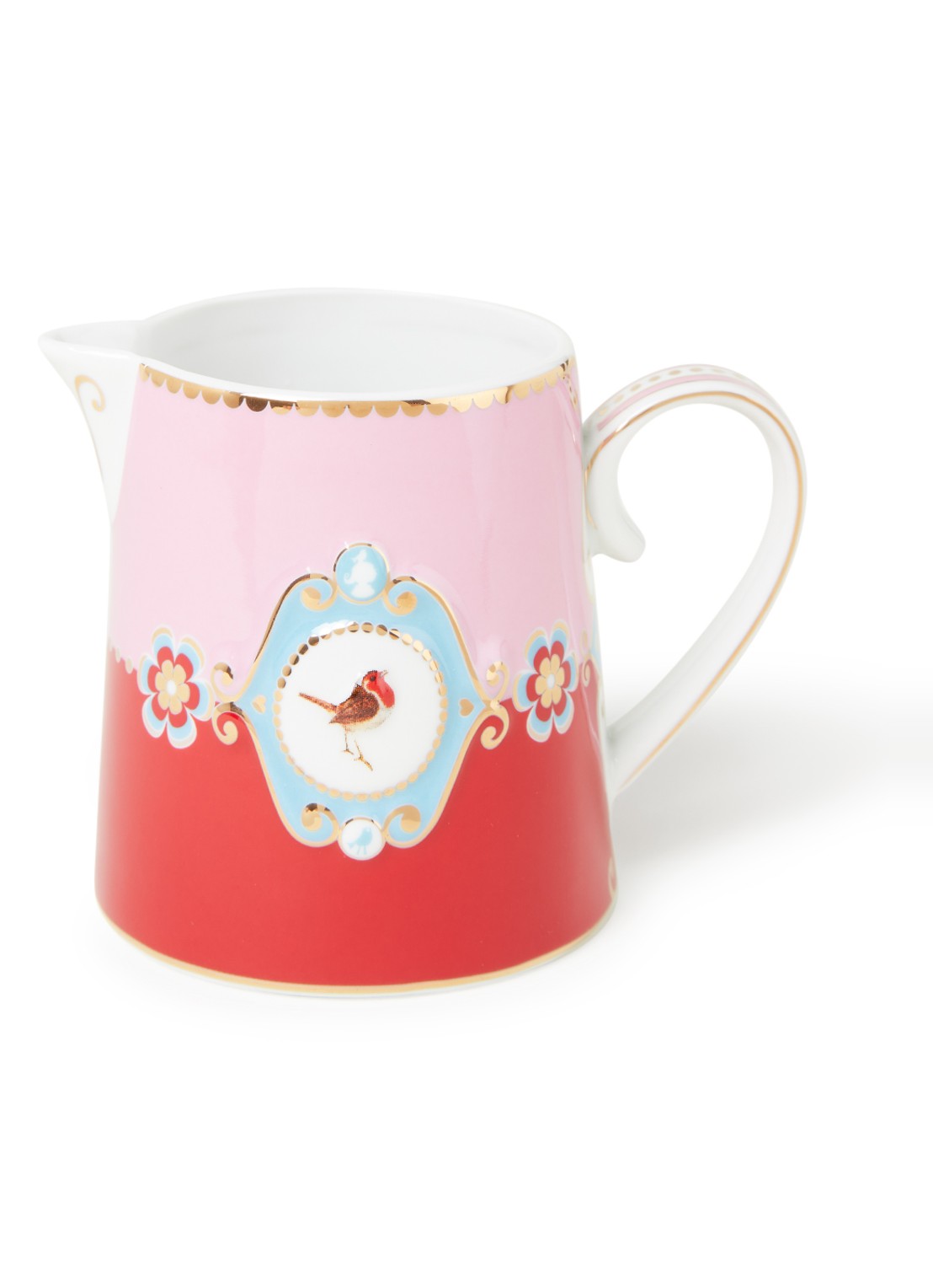 Pip Studio Love Birds melkkan 27 cl - voorkant 2 roze