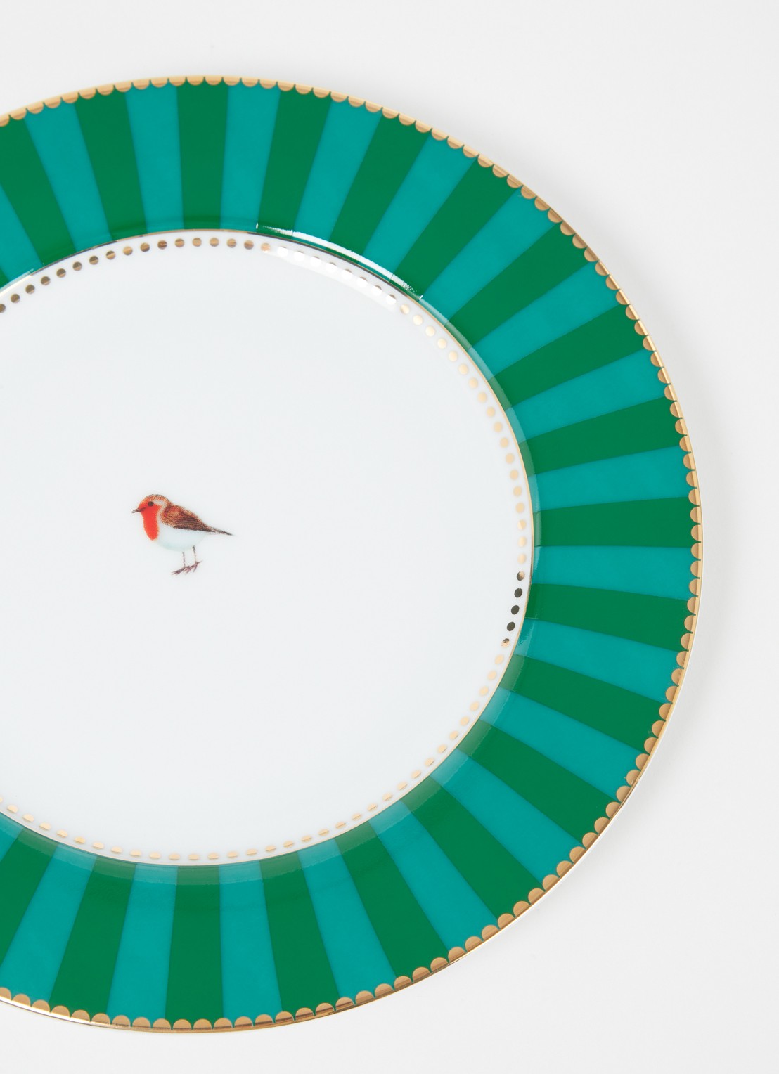 Pip Studio Love Birds ontbijtbord 17 cm - detail donkergroen