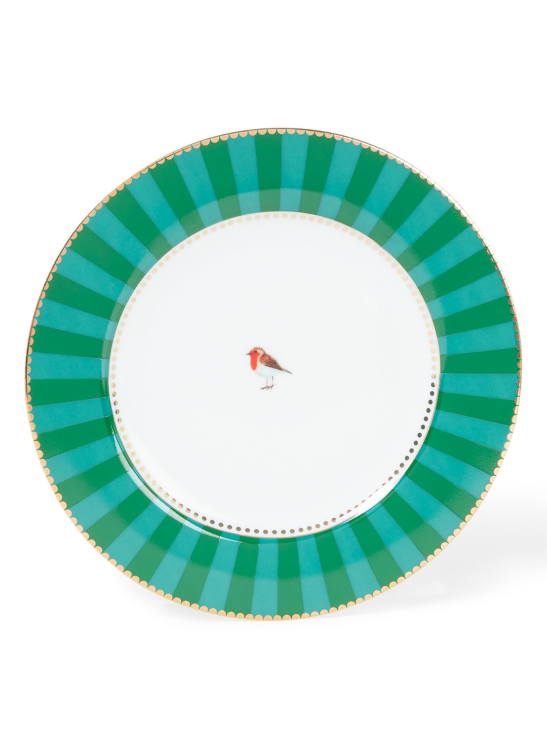 Pip Studio Love Birds ontbijtbord 17 cm - voorkant 4 donkergroen