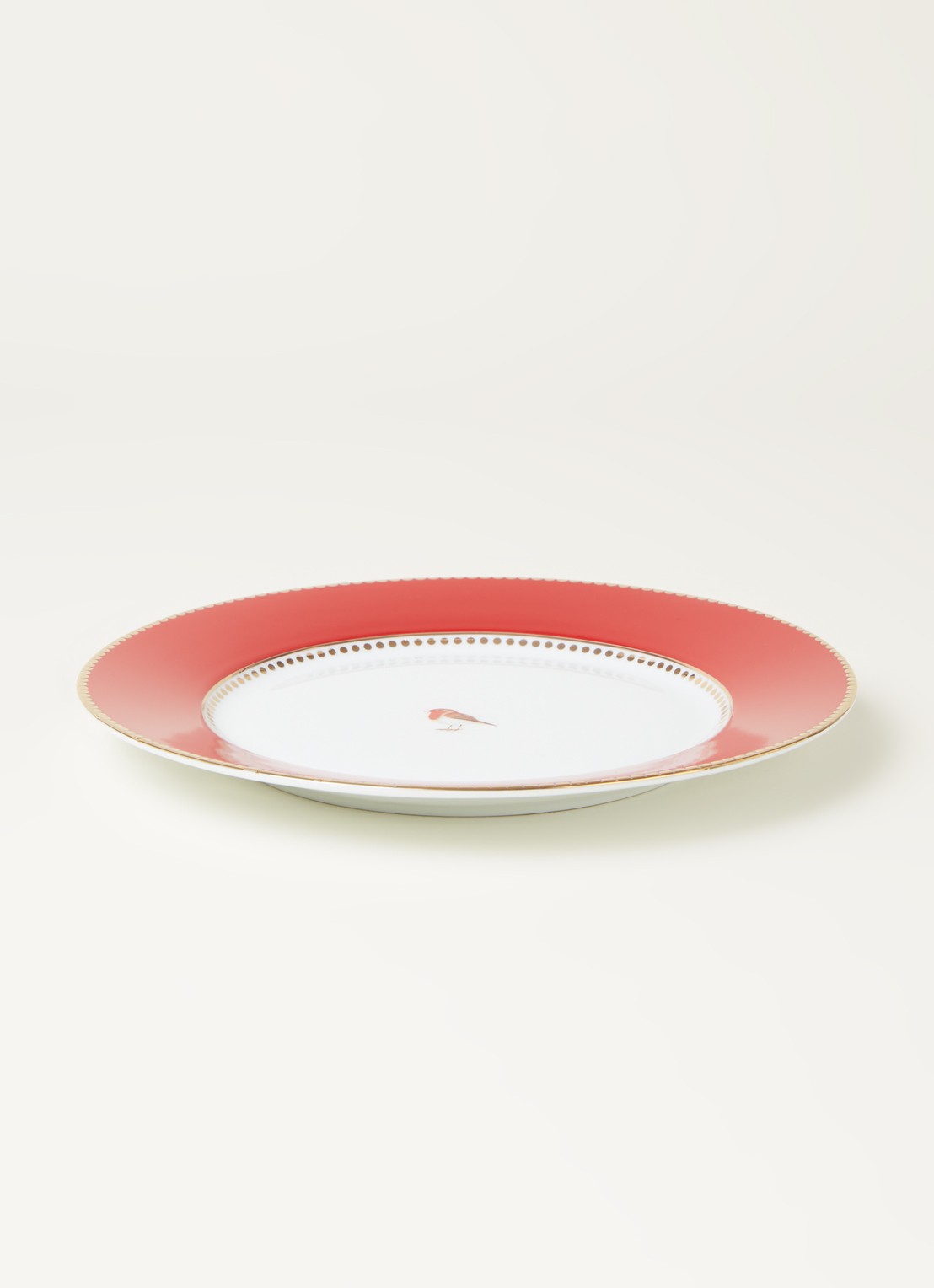 Pip Studio Love Birds ontbijtbord 21 cm - voorkant 3 steenrood