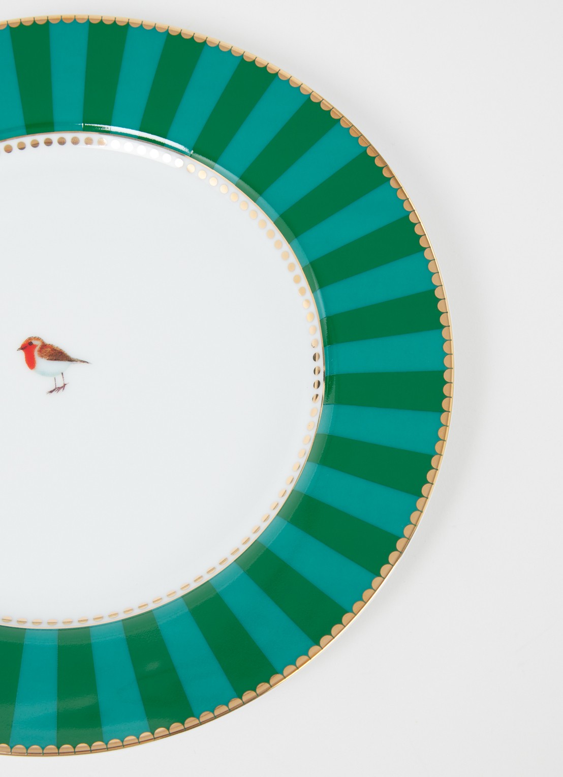 Pip Studio Love Birds ontbijtbord 21 cm - detail donkergroen