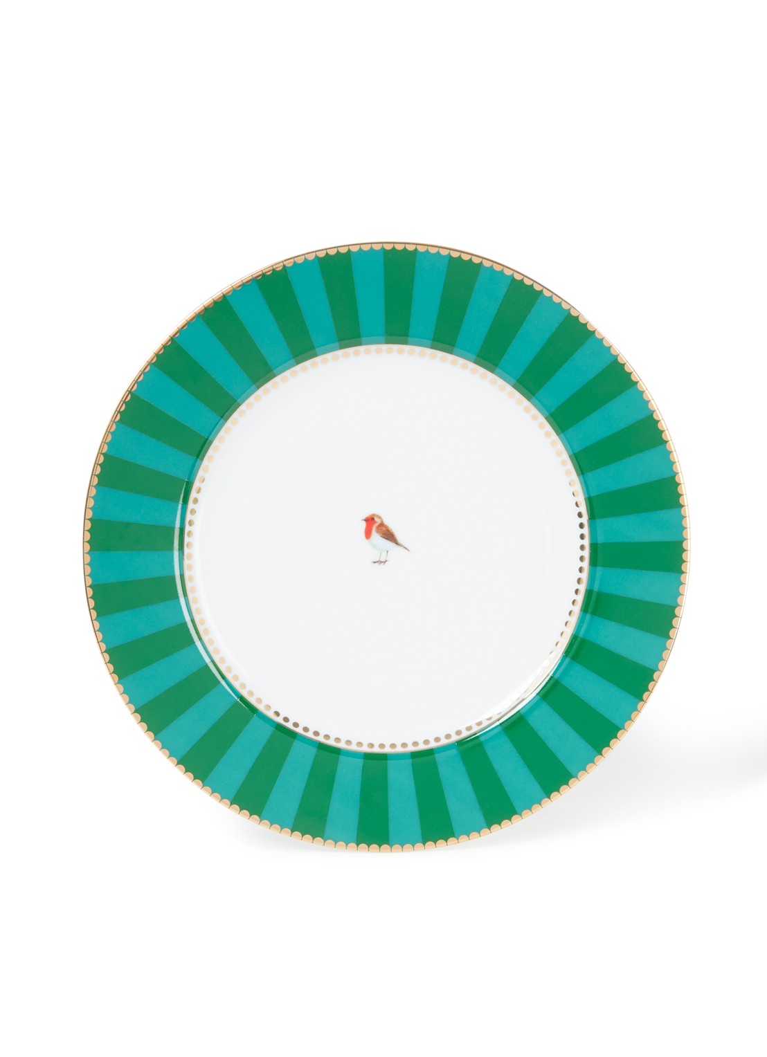 Pip Studio Love Birds ontbijtbord 21 cm - voorkant 4 donkergroen