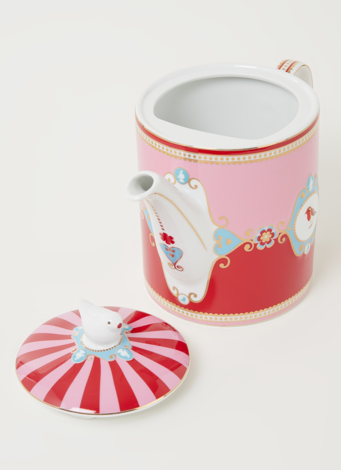 Pip Studio Love Birds theepot 1,3 liter - detail 3 roze