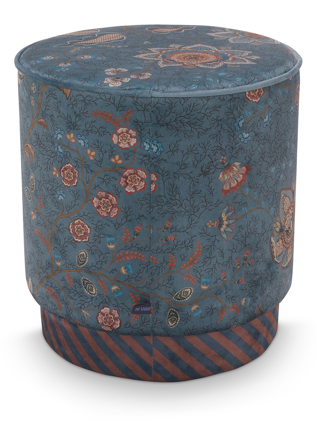 Pip Studio Mumbai Morning poef 40 x 45 cm - achterkant 5 blauw