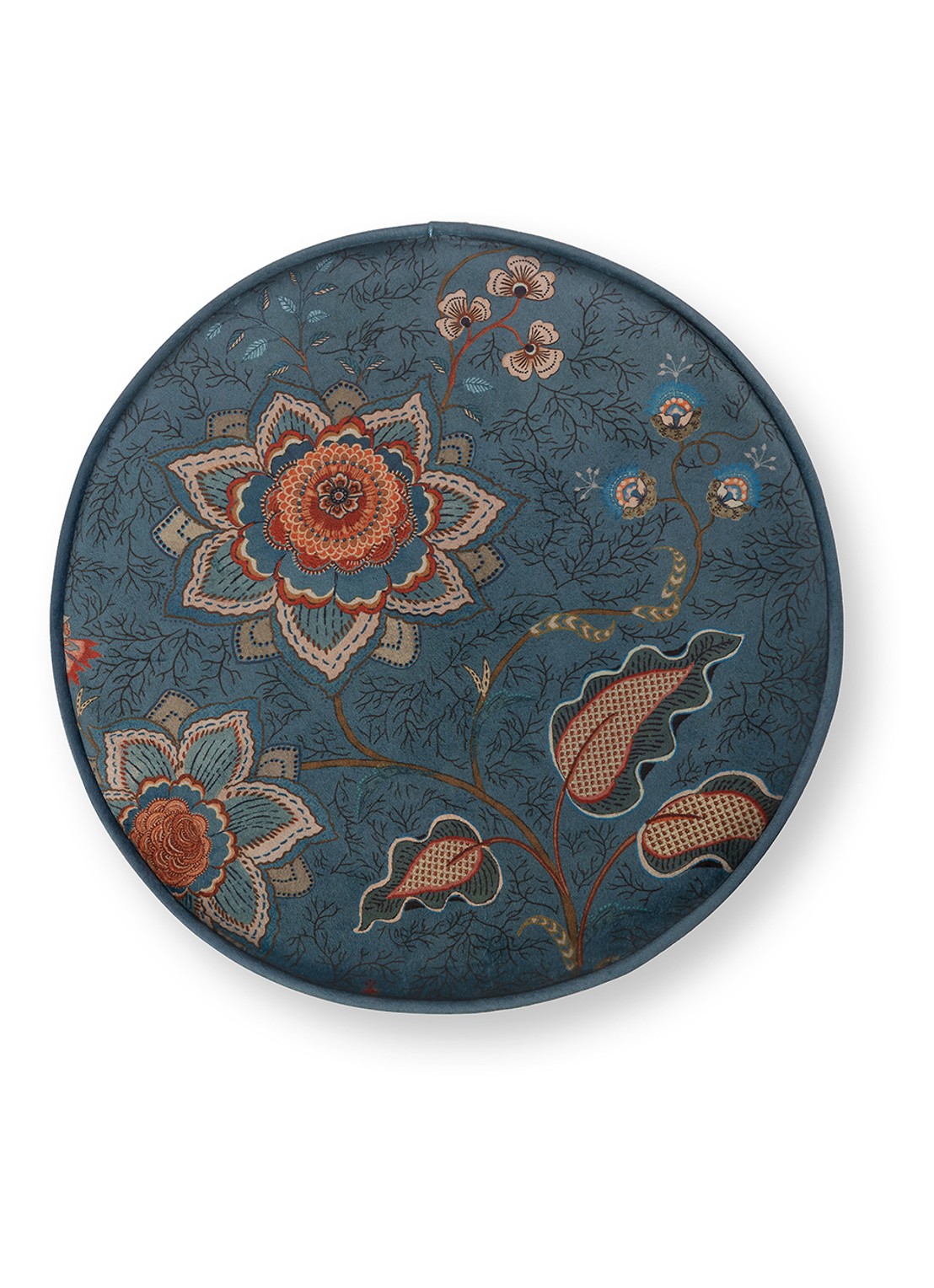Pip Studio Mumbai Morning poef 40 x 45 cm - detail 3 blauw