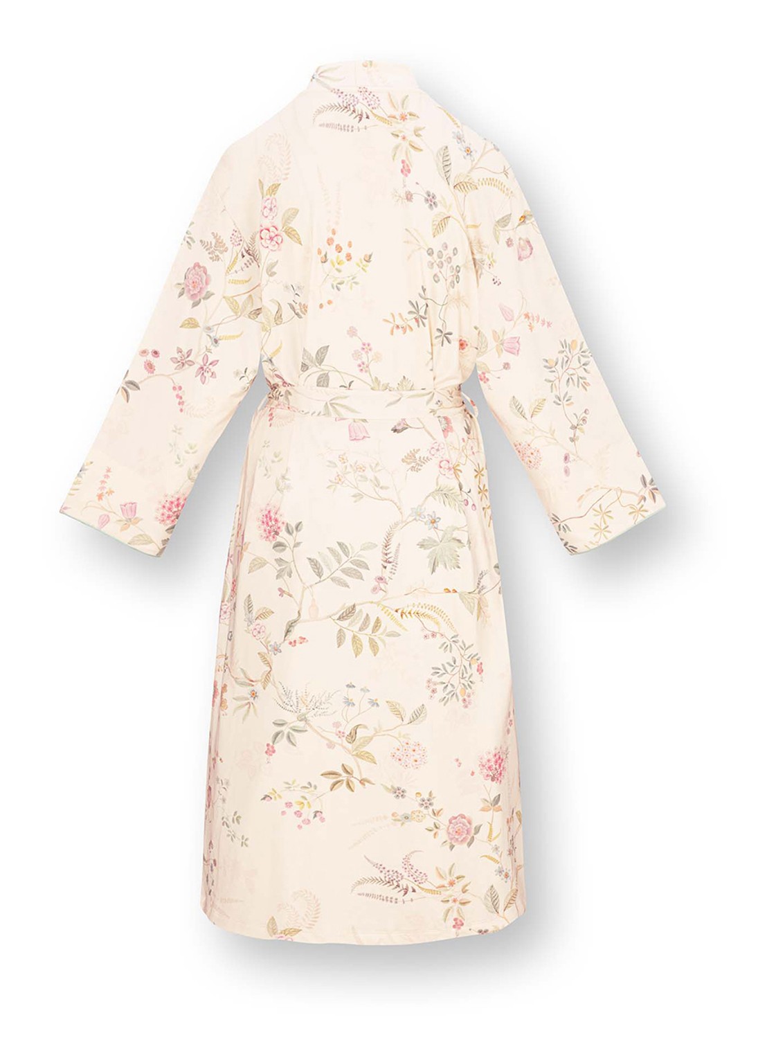 Pip Studio Noa Bodhi Flower kimono met bloemenprint - achterkant 3 gebroken wit