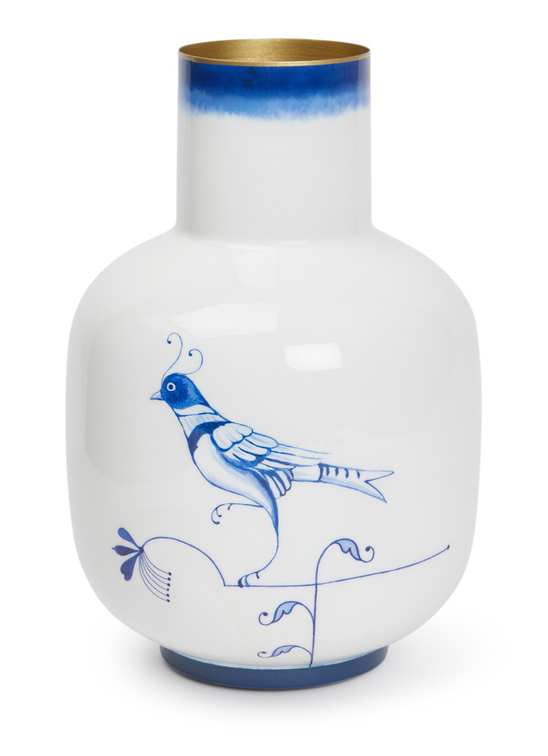 Pip Studio Pip & The Blue Bird vaas 30 cm - voorkant wit