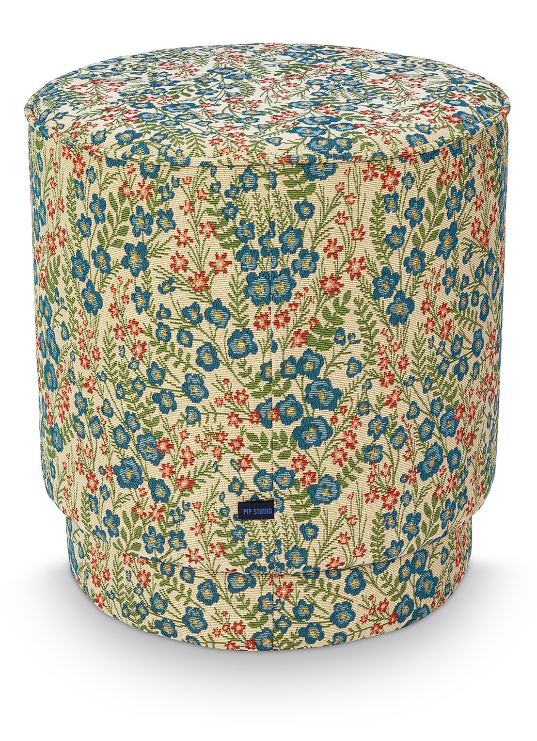 Pip Studio Poppy poef 40 x 45 cm - achterkant 5 blauw