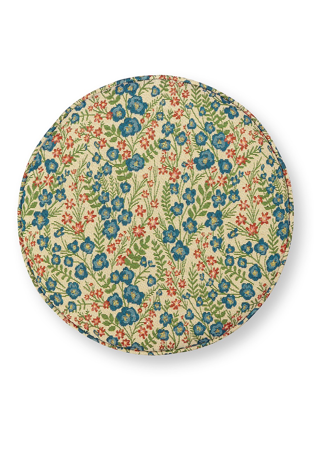 Pip Studio Poppy poef 40 x 45 cm - detail blauw