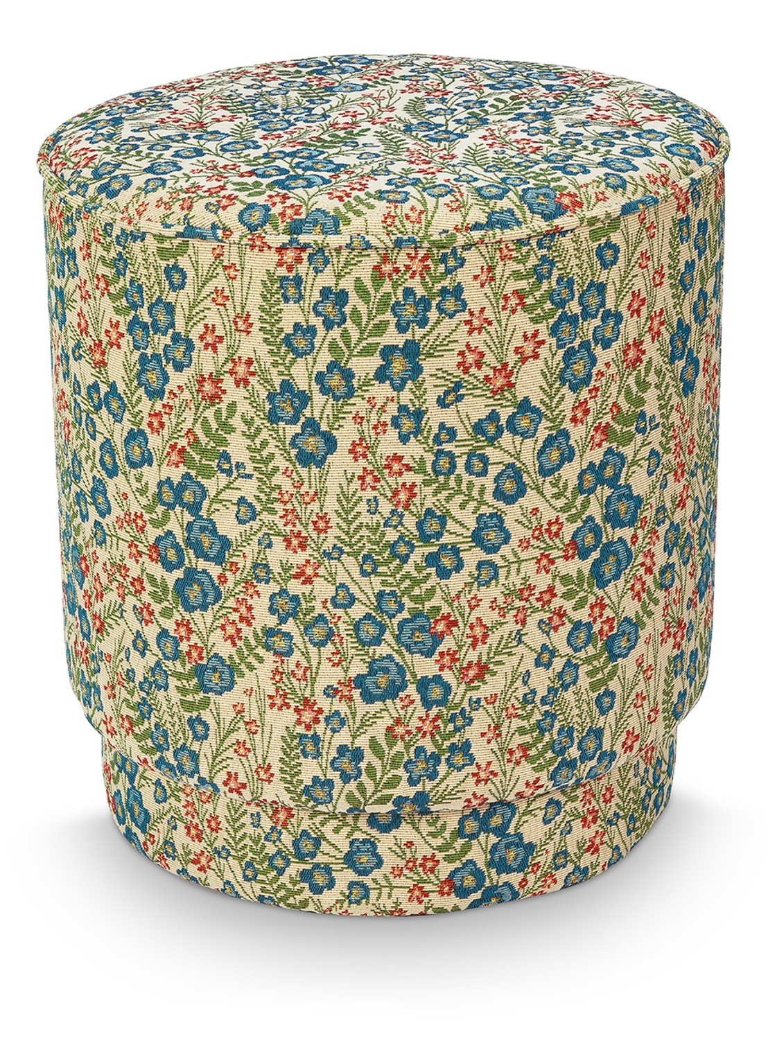 Pip Studio Poppy poef 40 x 45 cm - voorkant 3 blauw