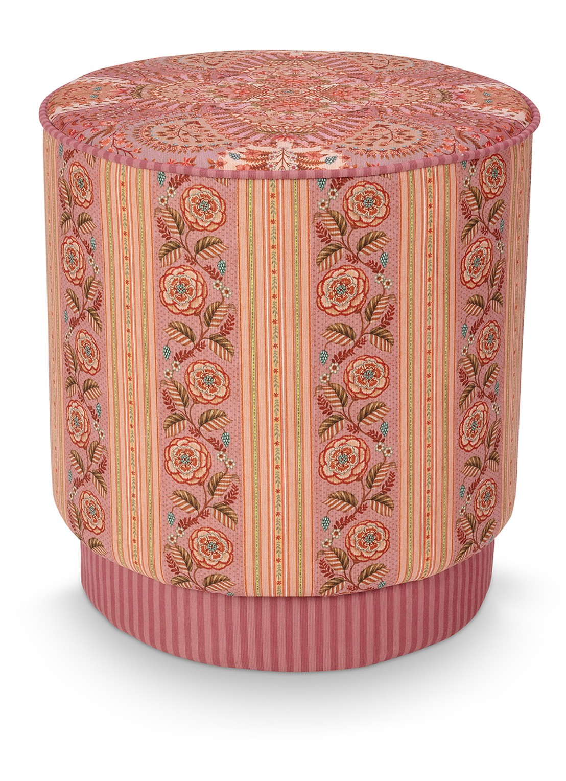 Pip Studio Rosa Rani poef 40 x 45 cm - voorkant 2 roze