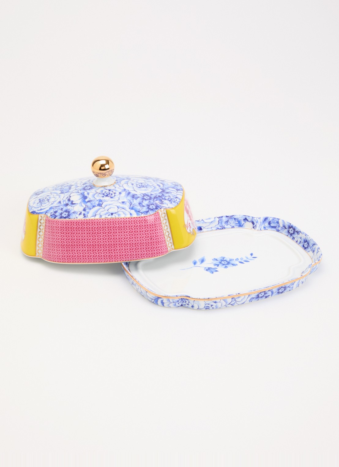 Pip Studio Royal botervloot 19 x 10 cm - voorkant 2 blauw