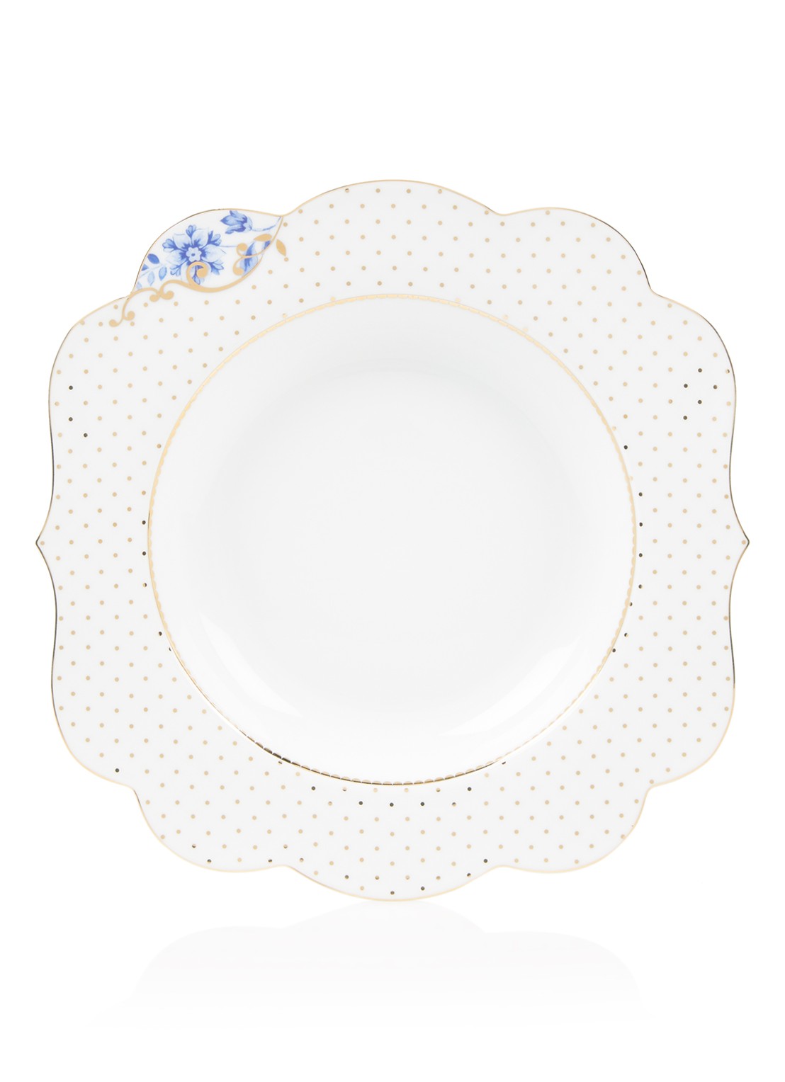 Pip Studio Royal diep bord 23,5 cm - voorkant wit