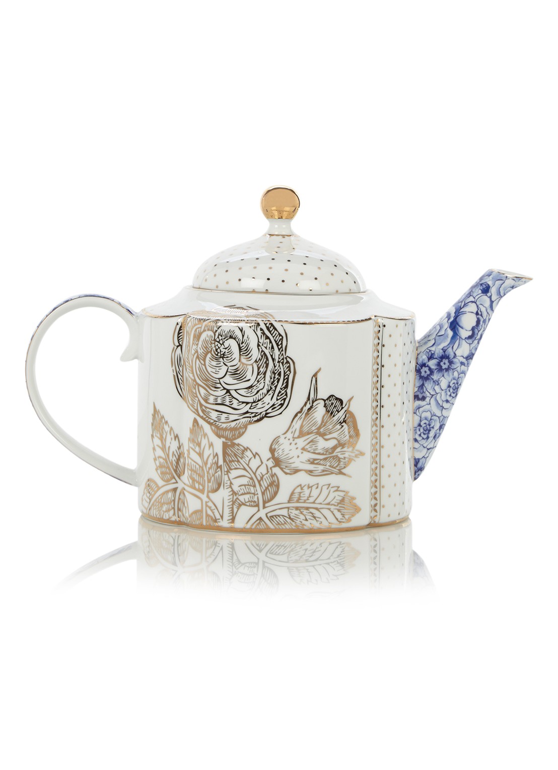 Pip Studio Royal theepot 1,65 liter - detail wit