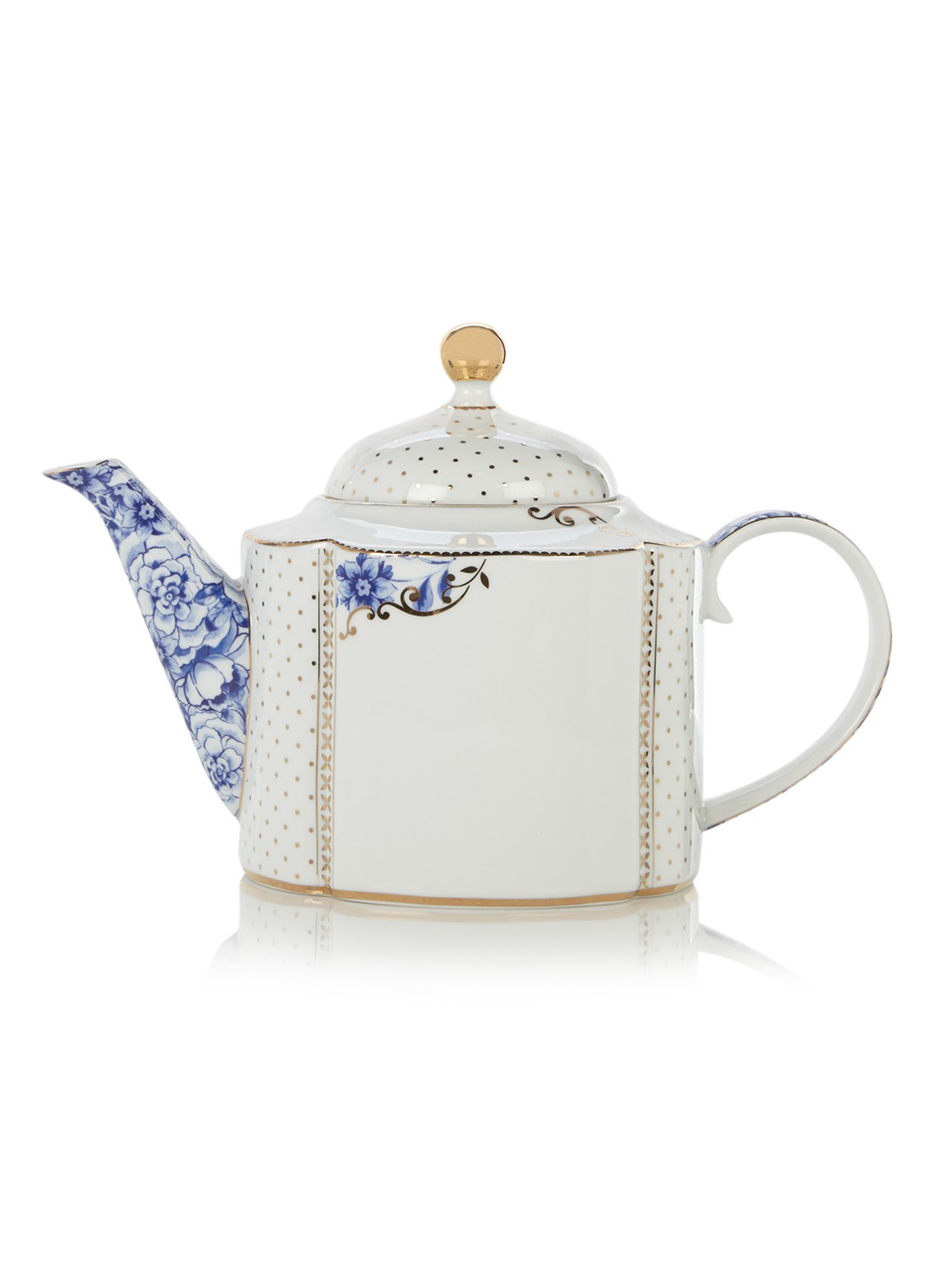 Pip Studio Royal theepot 1,65 liter - voorkant 2 wit