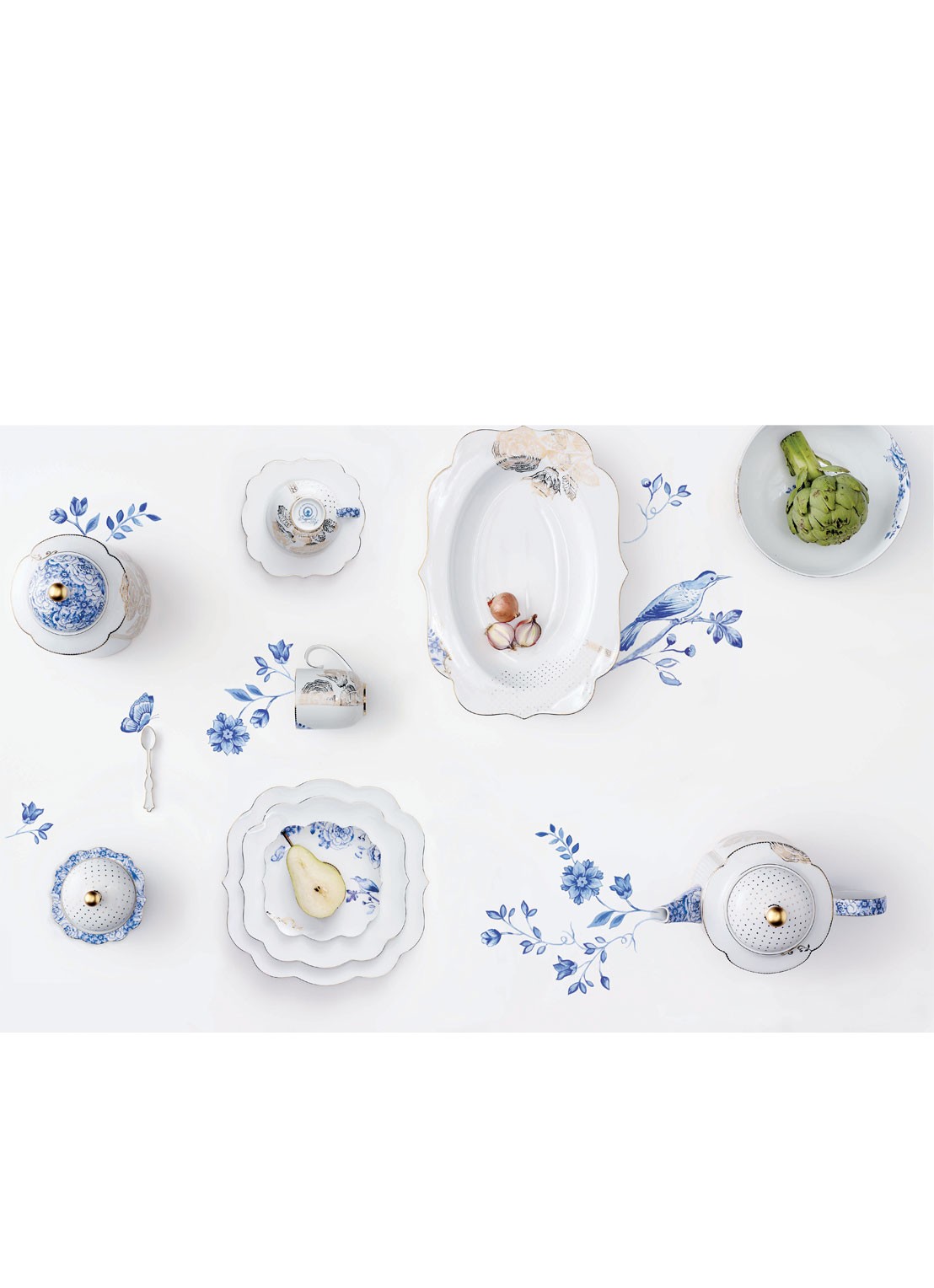 Pip Studio Royal White kopje en schotel 22,5 cl - voorkant 2 wit