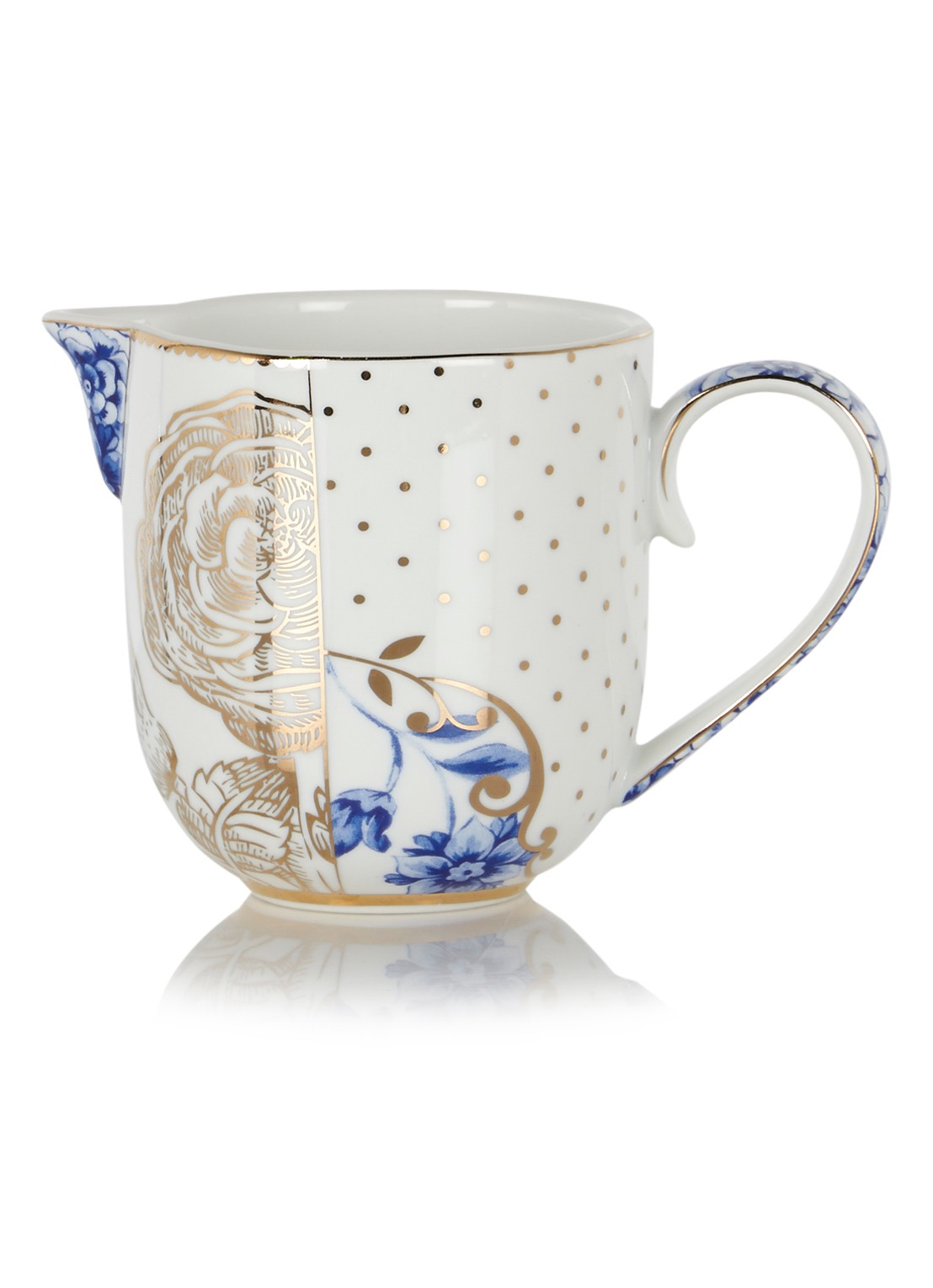 Pip Studio Royal White melkkan 26 cl - voorkant wit