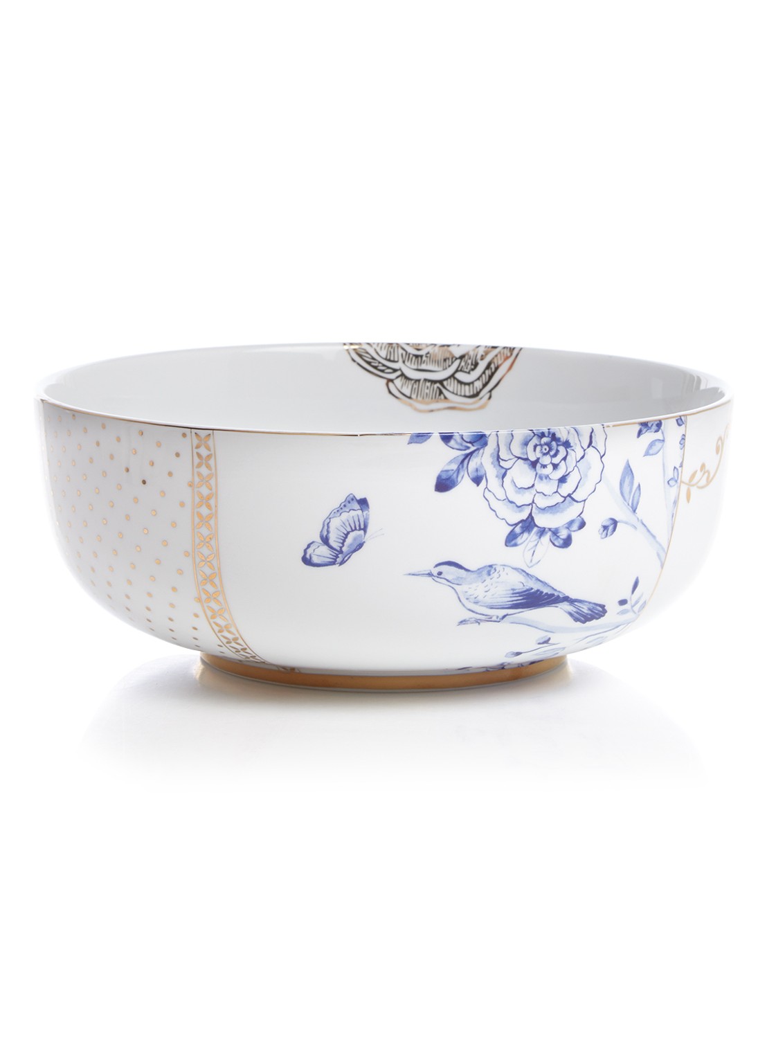 Pip Studio Royal White schaal van porselein 23 cm - voorkant wit