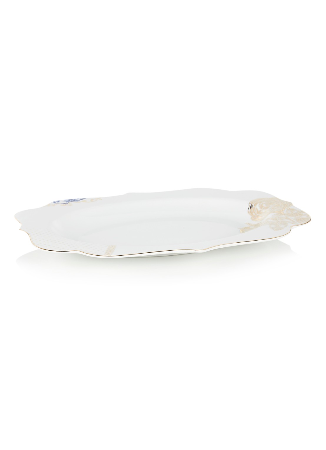 Pip Studio Royal White serveerschaal 40 cm - voorkant wit