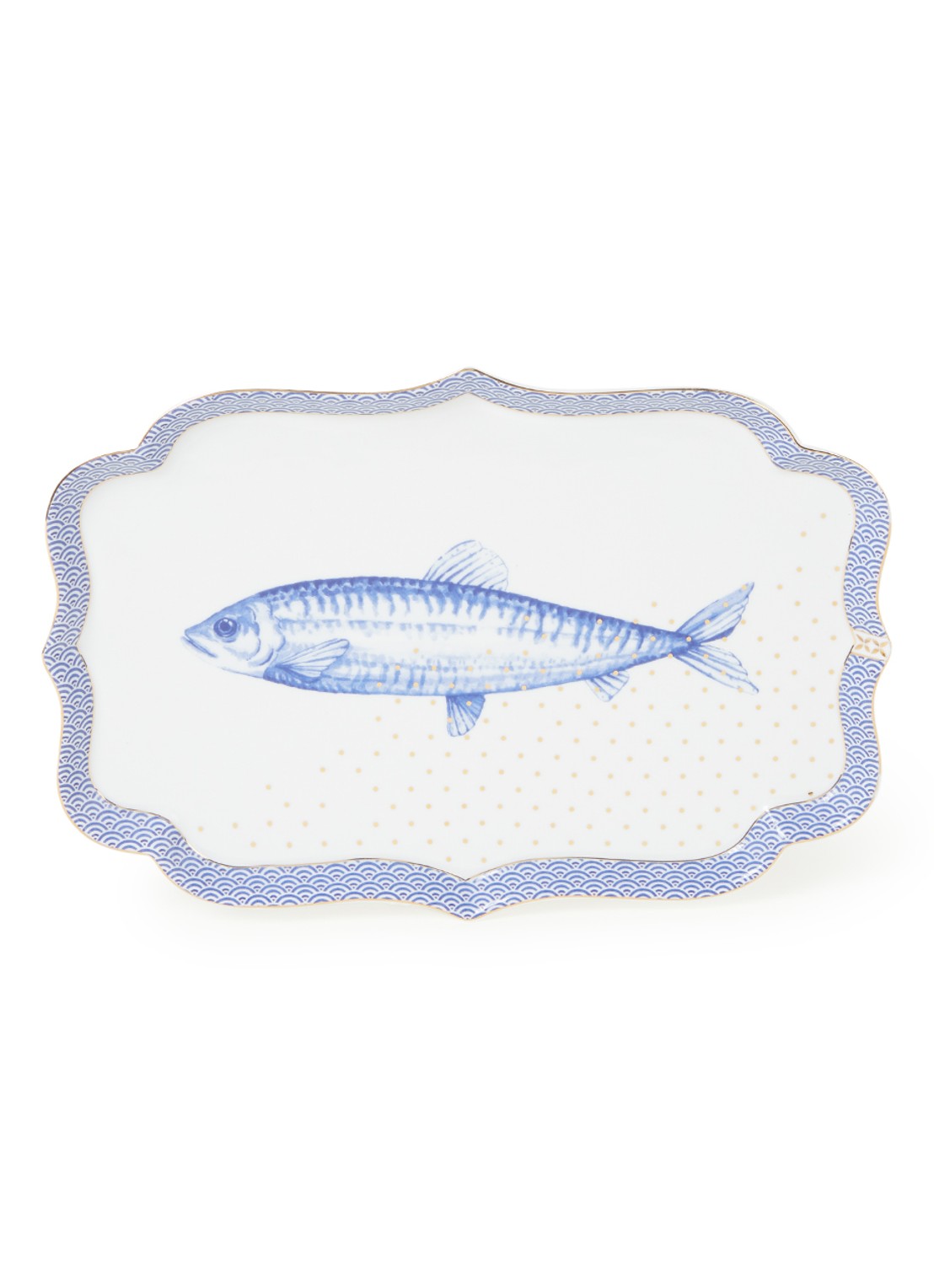 Pip Studio Royal Yerseke serveerschaal 26 x 18 cm - voorkant royalblauw
