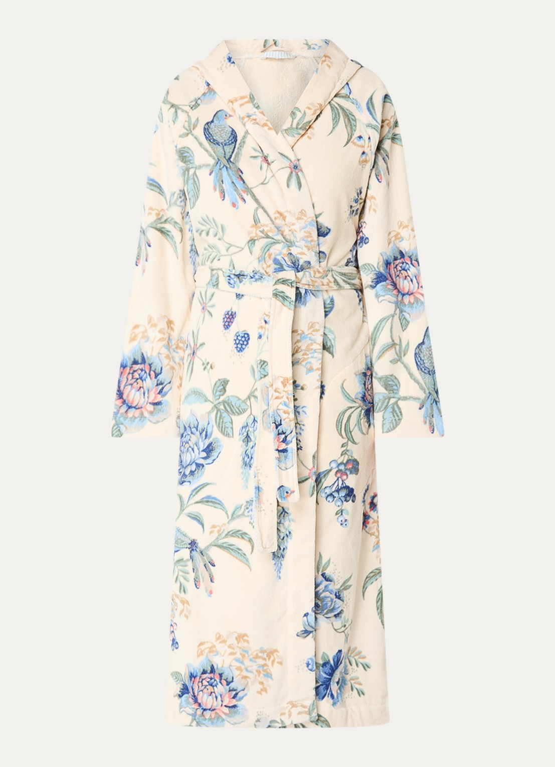 Pip Studio Secret Garden badjas met bloemenprint - voorkant 3 ivoor