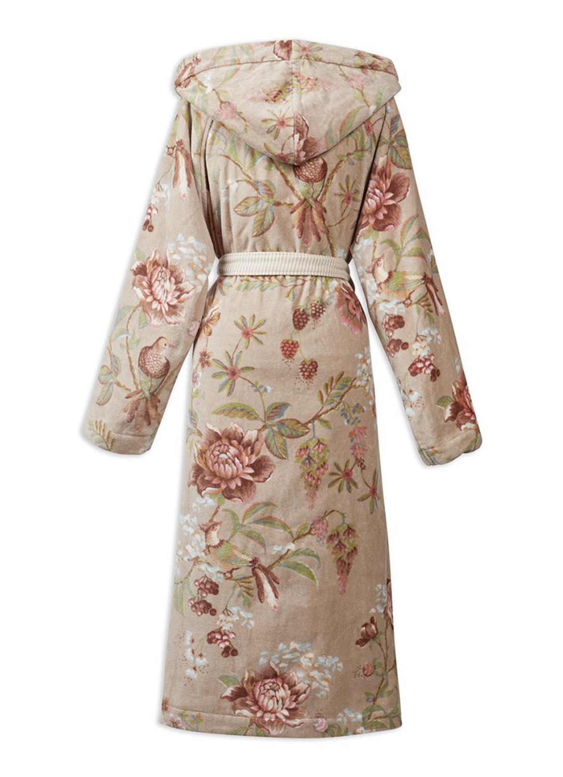 Pip Studio Secret Garden badjas met bloemenprint - voorkant 3 khaki