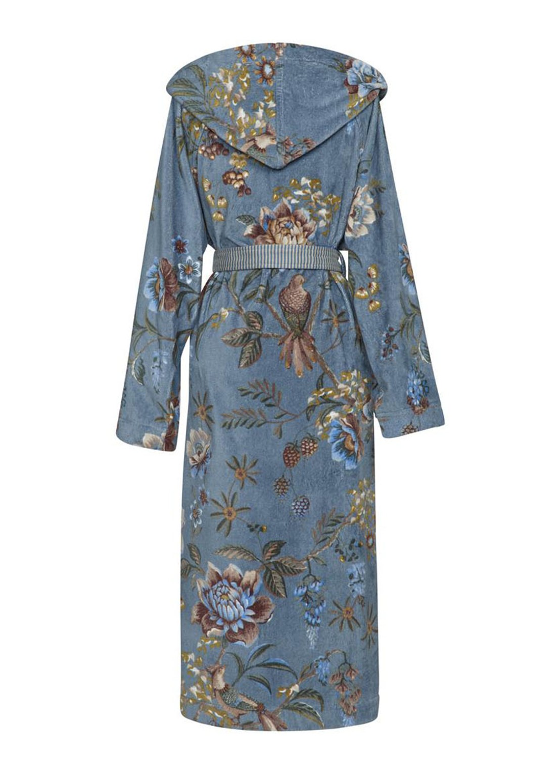 Pip Studio Secret Garden badjas van terry katoen - achterkant blauw