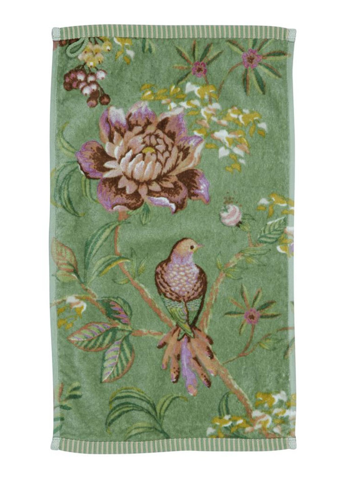 Pip Studio Secret Garden gastendoek van terry katoen - 400 gr/m2 - 30 x 50 cm - voorkant groen