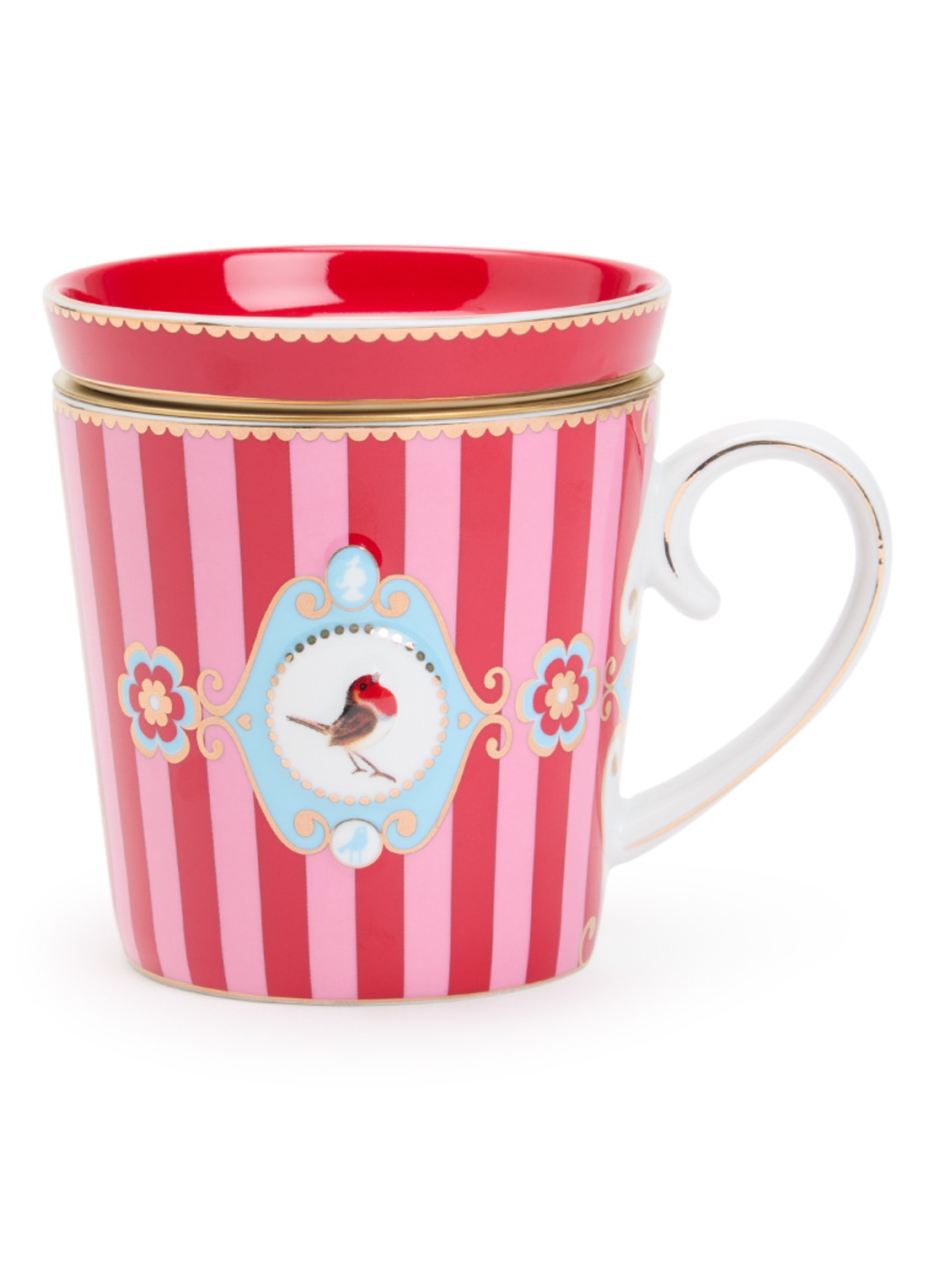 Pip Studio Tea for One Love Birds theeset 3-delig  - voorkant roze