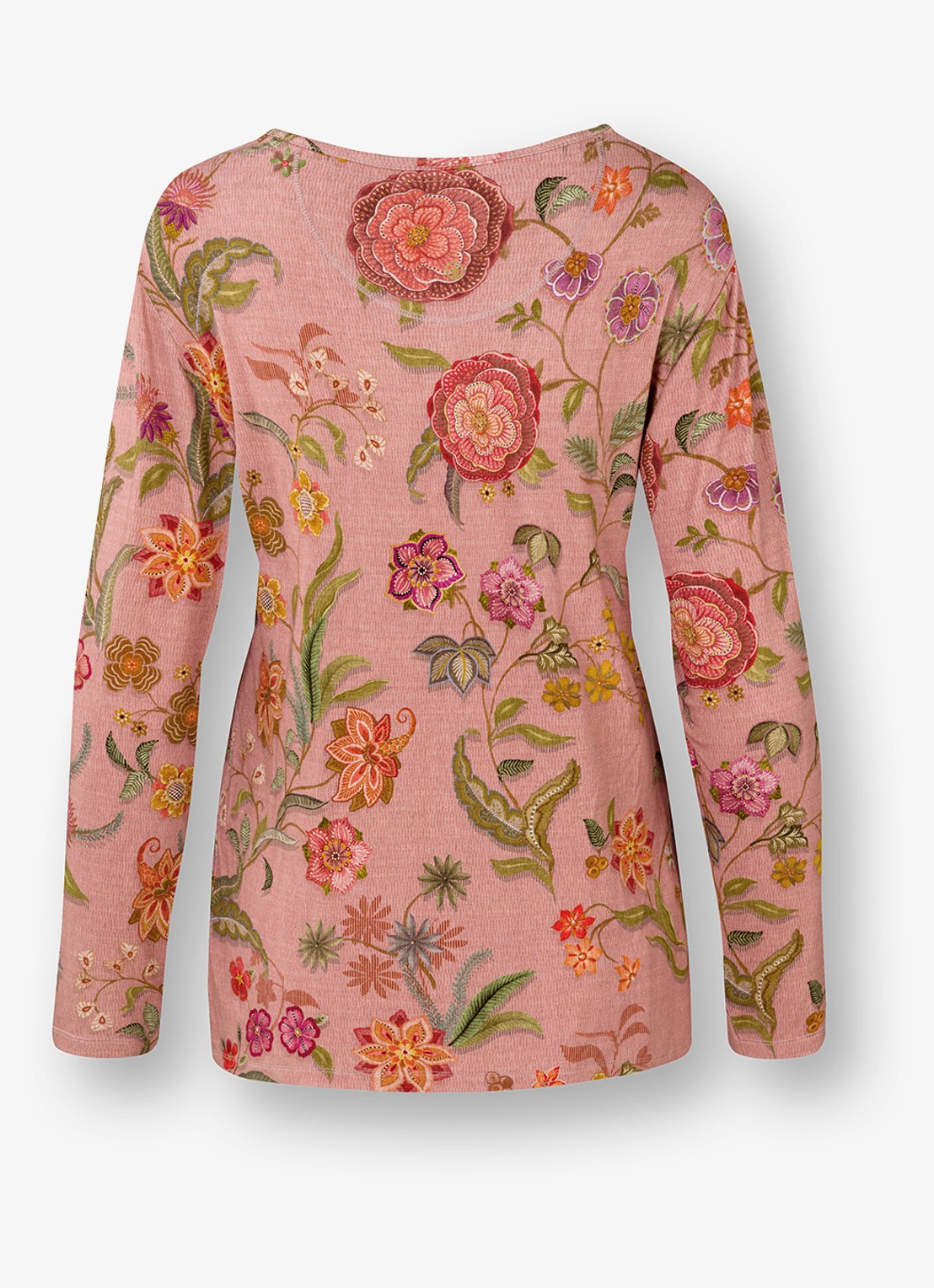 Pip Studio Trice pyjamatop met bloemenprint - detail 4 roze