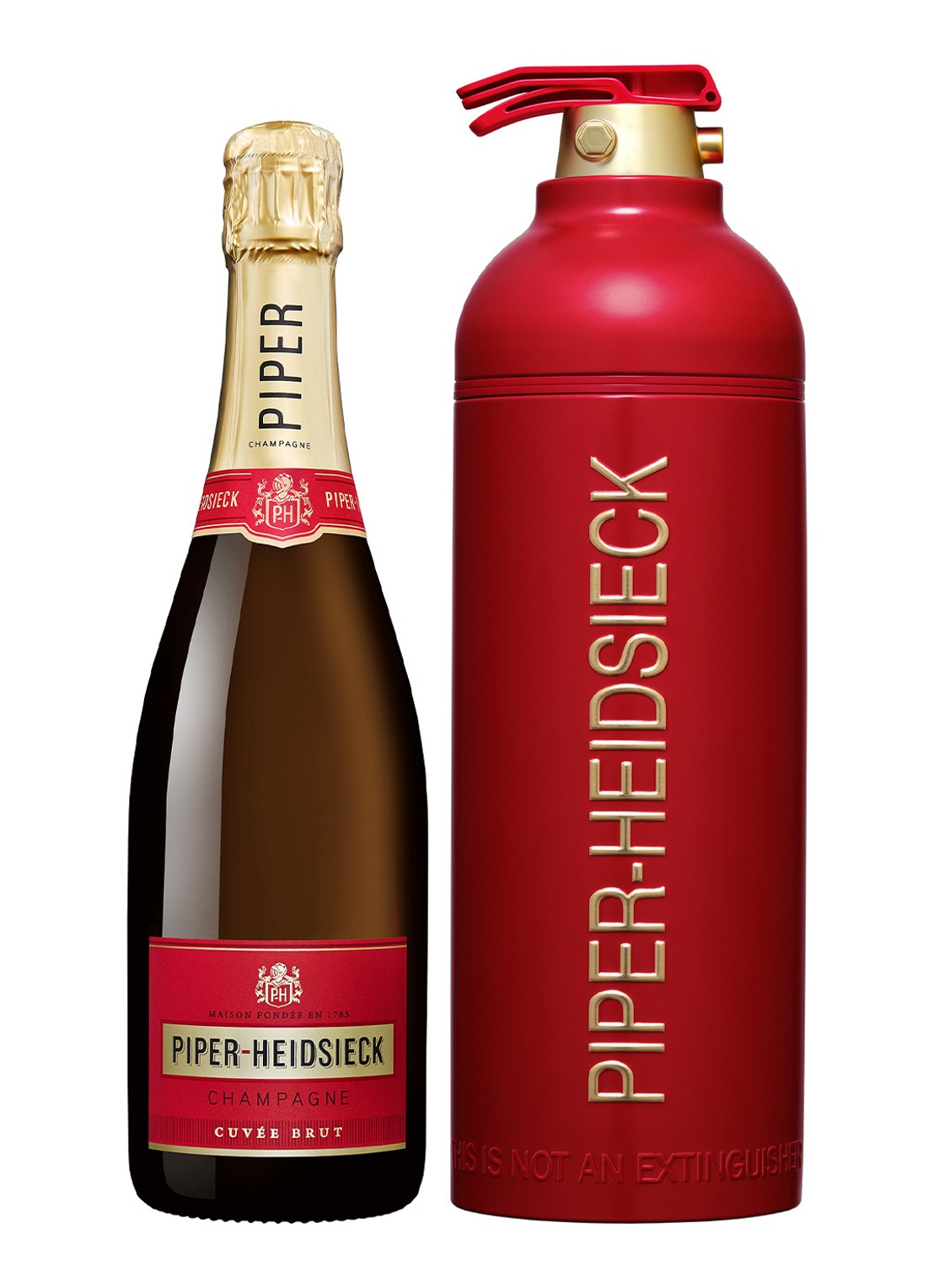 PIPER-HEIDSIECK Champagne Cuvée Brut Code Red Edition in geschenkblik 750 ml - voorkant rood