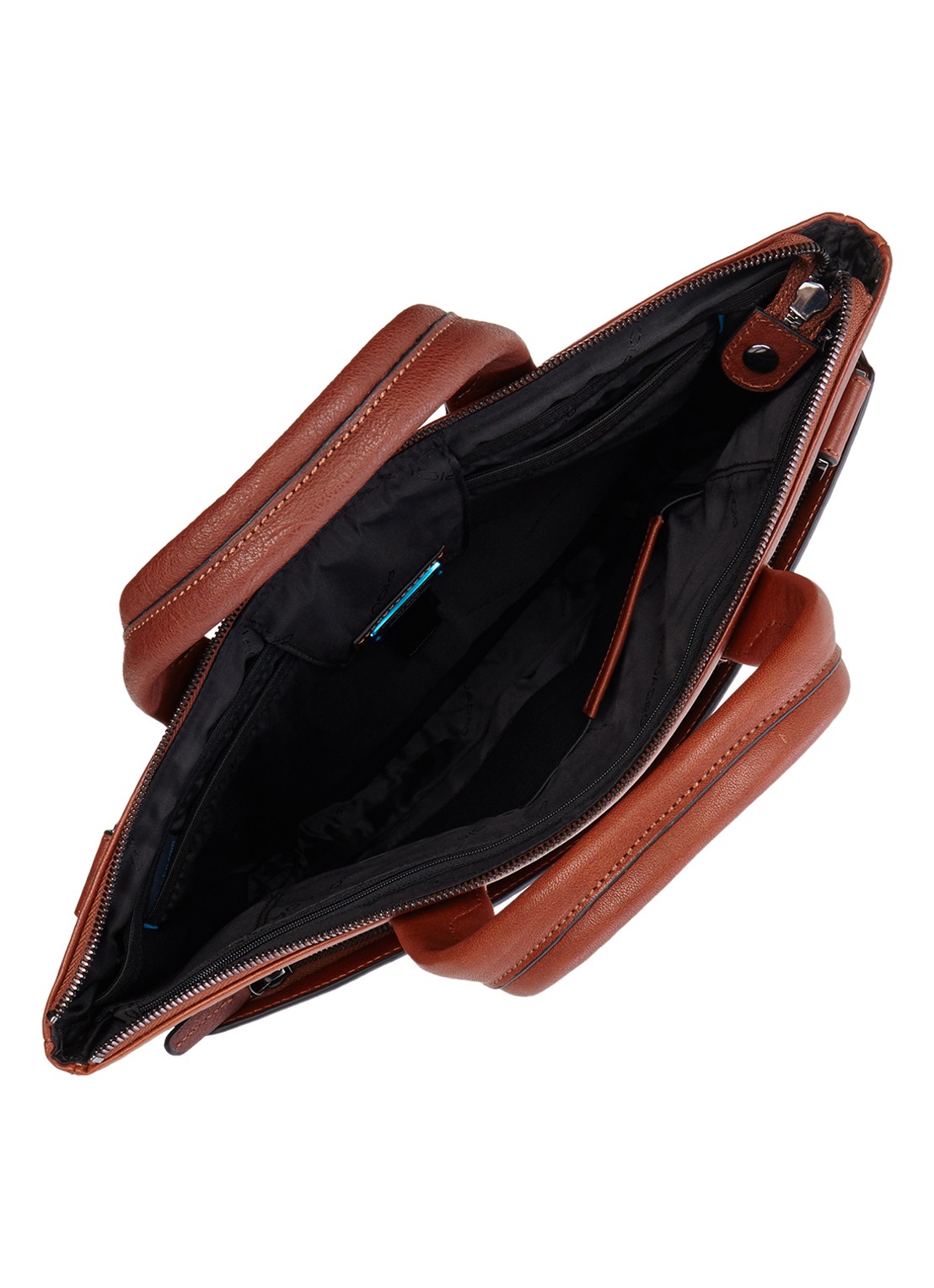 Piquadro Laptoptas met 15 inch laptopvak - detail 3 cognac