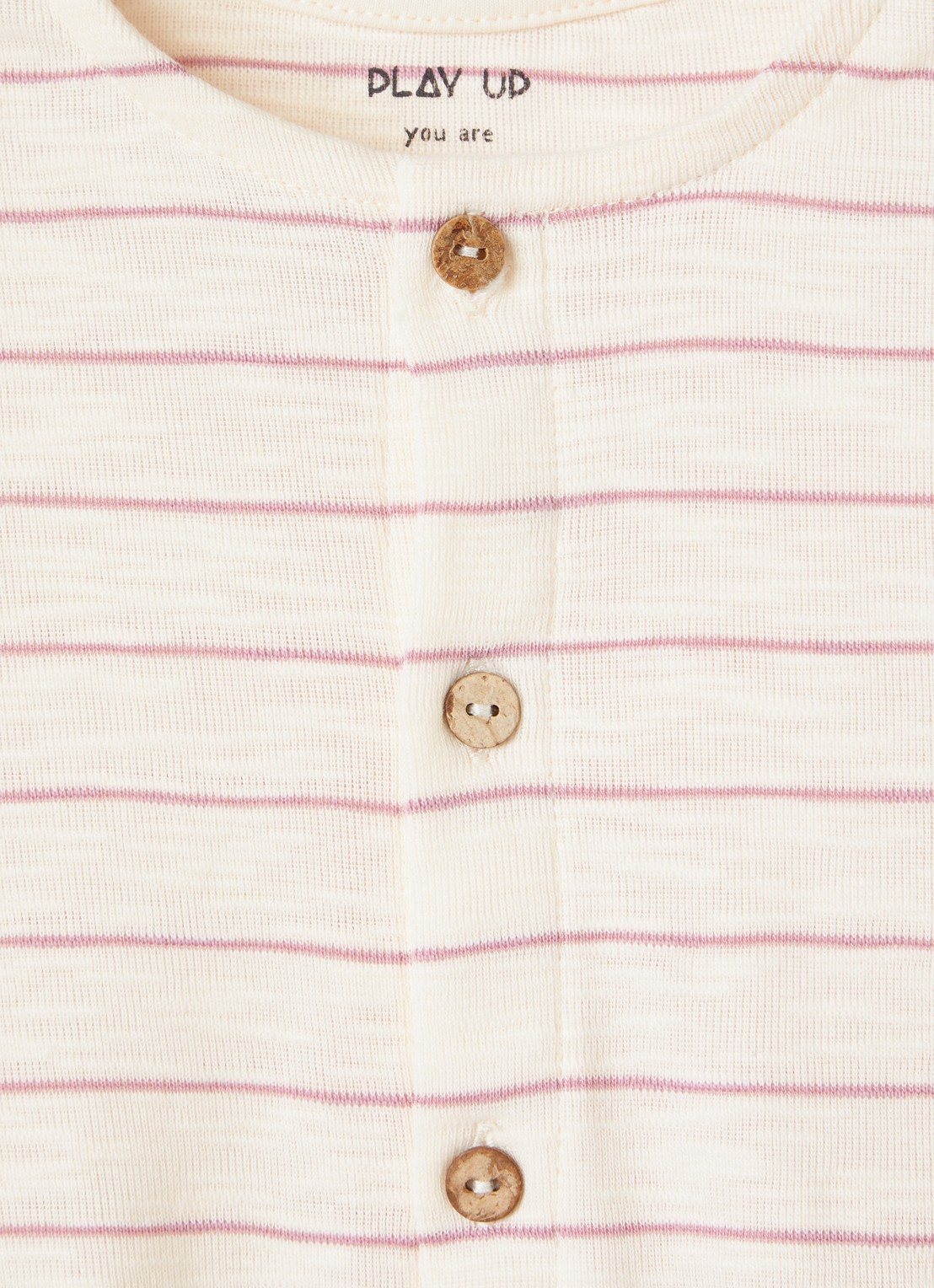 Play Up Flame romper met streepprint - detail 3 roze