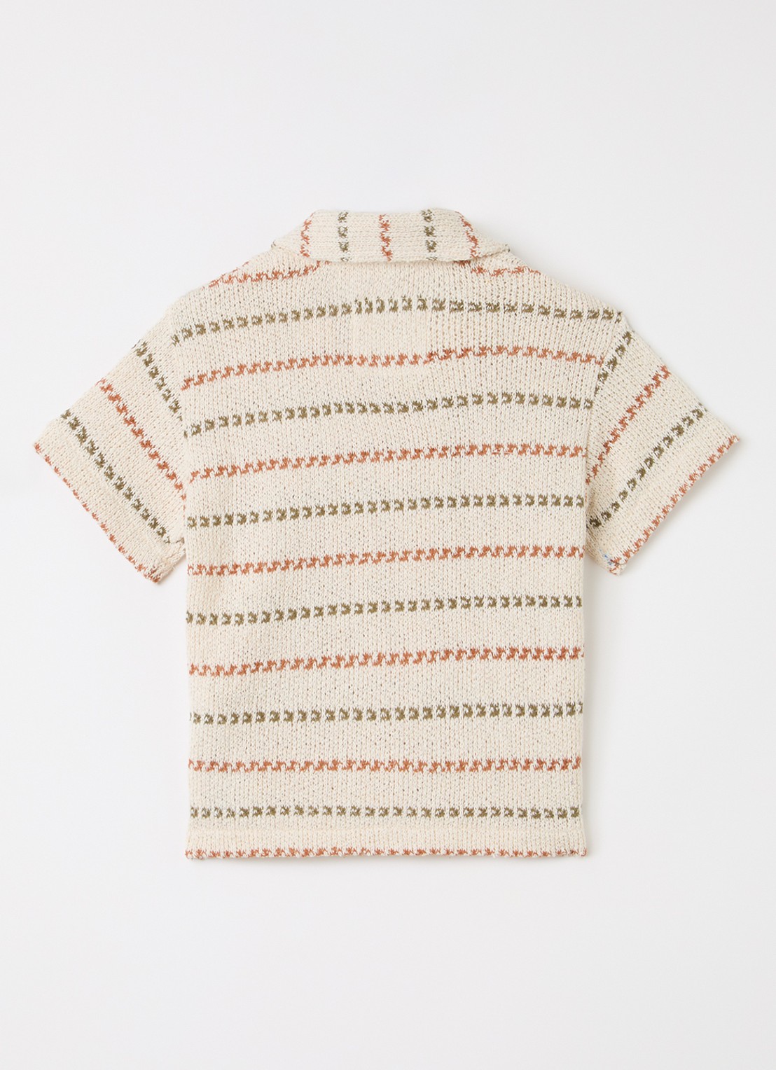 Play Up Grofgebreid overhemd met ingebreid patroon - voorkant 2 beige