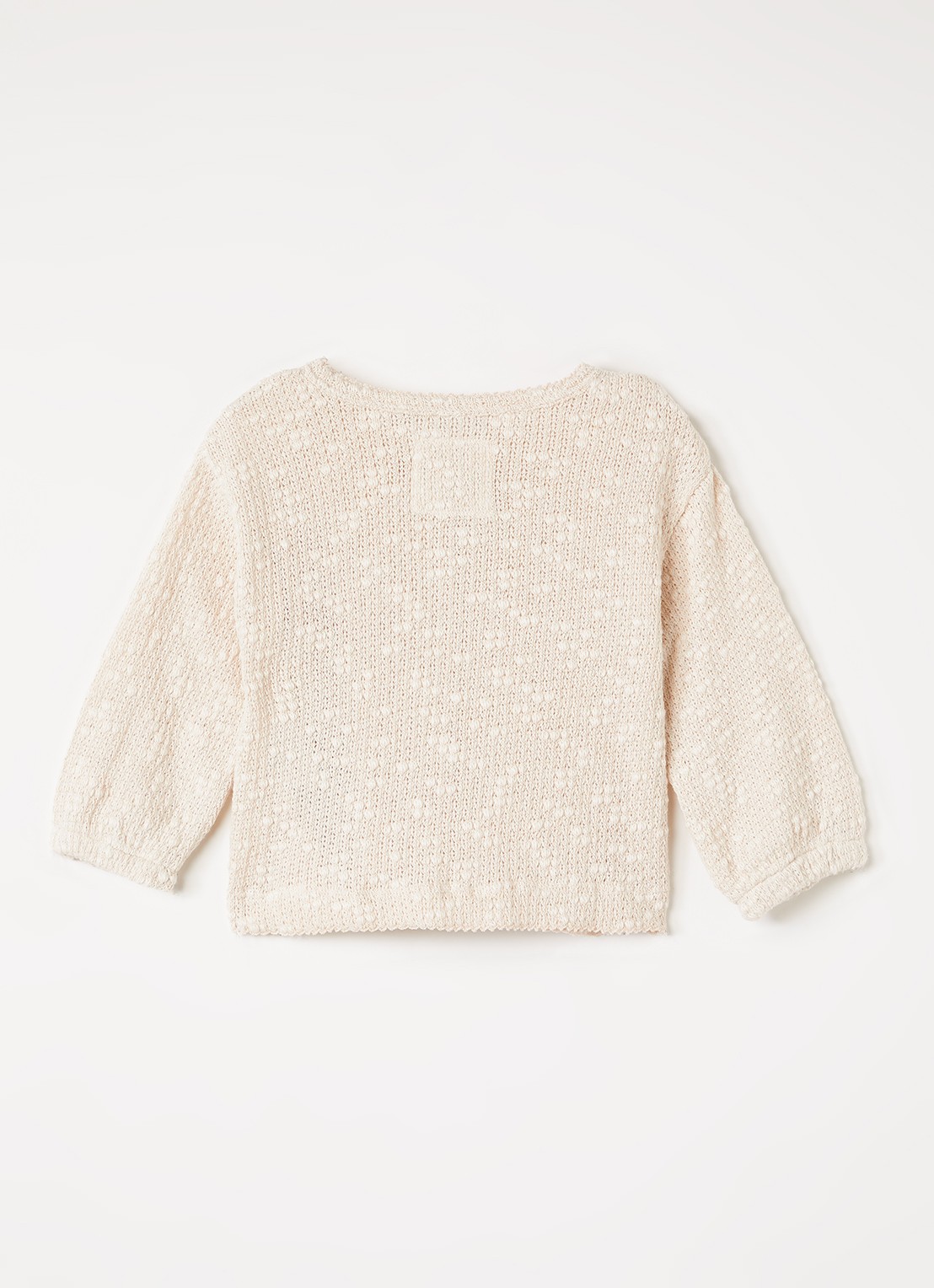 Play Up Grofgebreid vest met ronde hals - achterkant beige