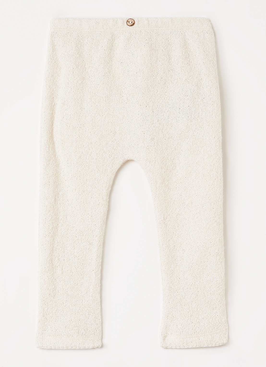 Play Up Grofgebreide legging van jersey - voorkant gebroken wit