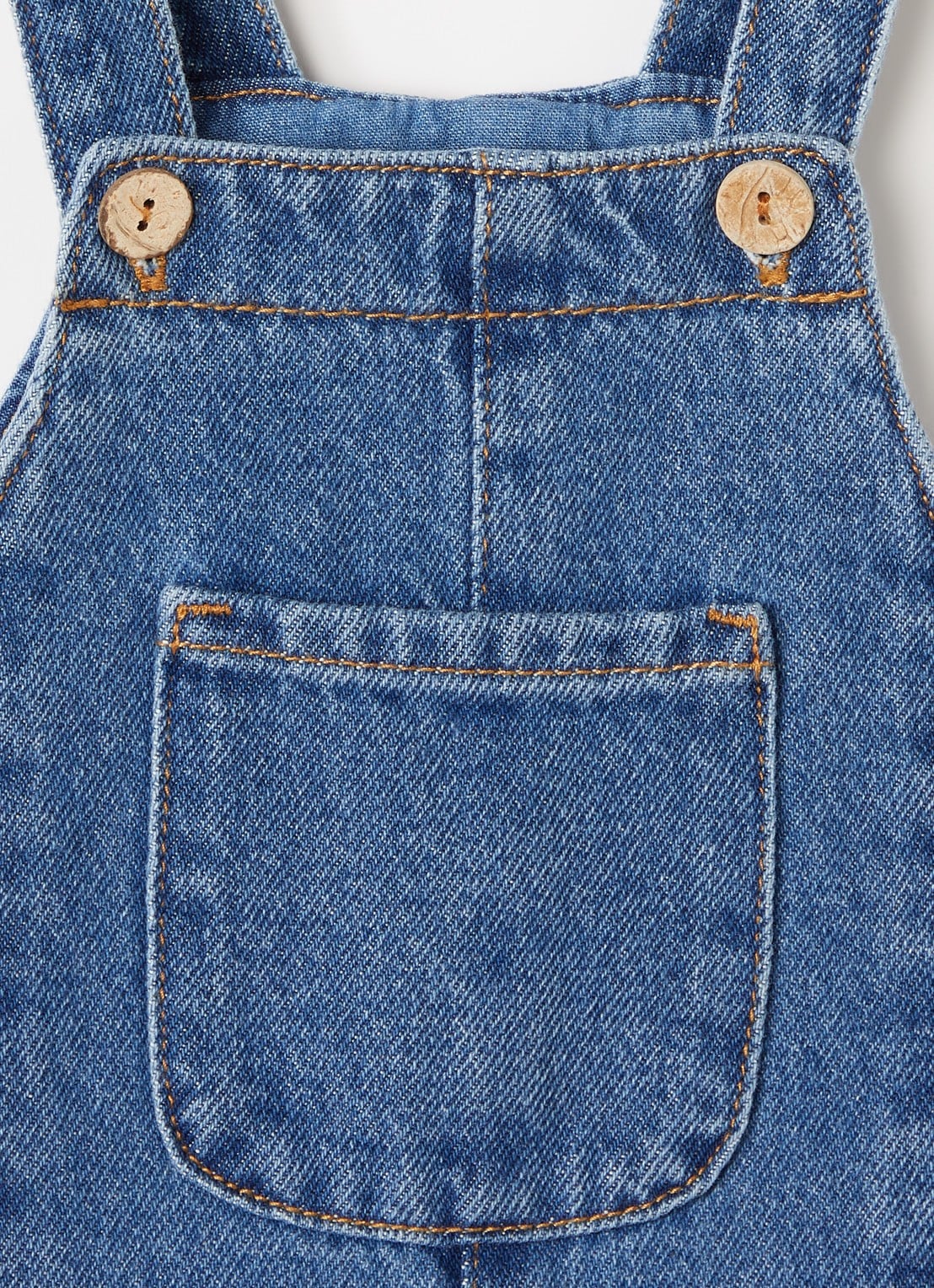 Play Up Straight fit tuinbroek van denim - detail indigo
