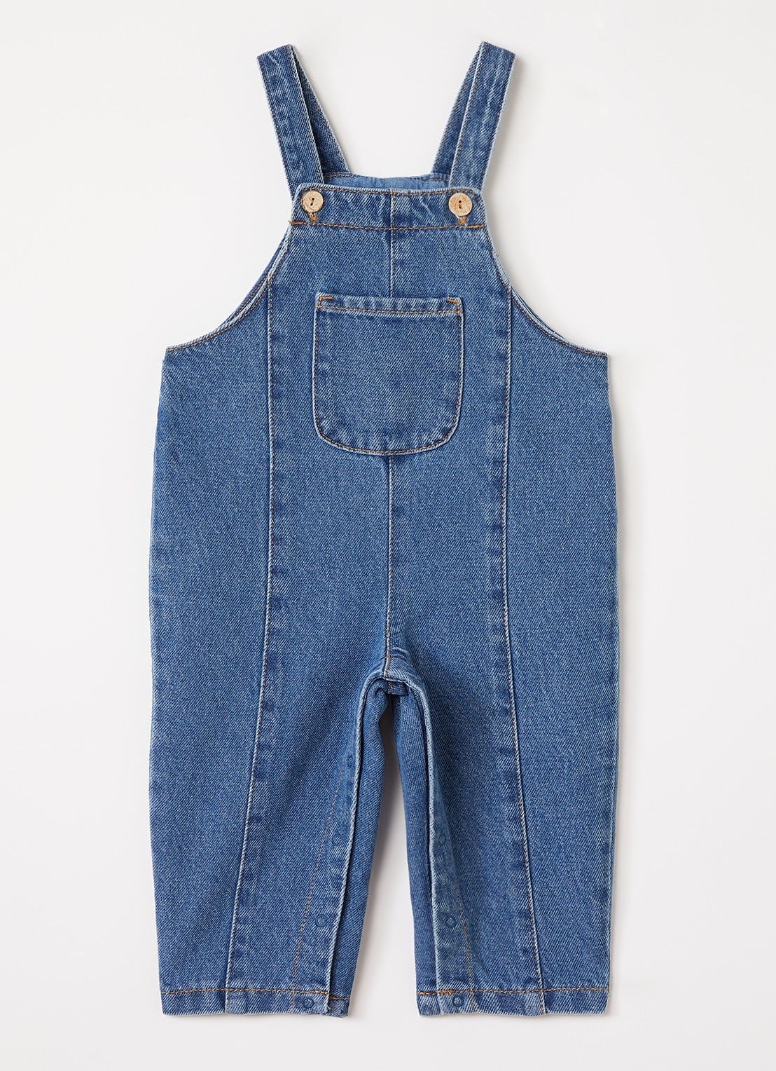 Play Up Straight fit tuinbroek van denim - voorkant 2 indigo