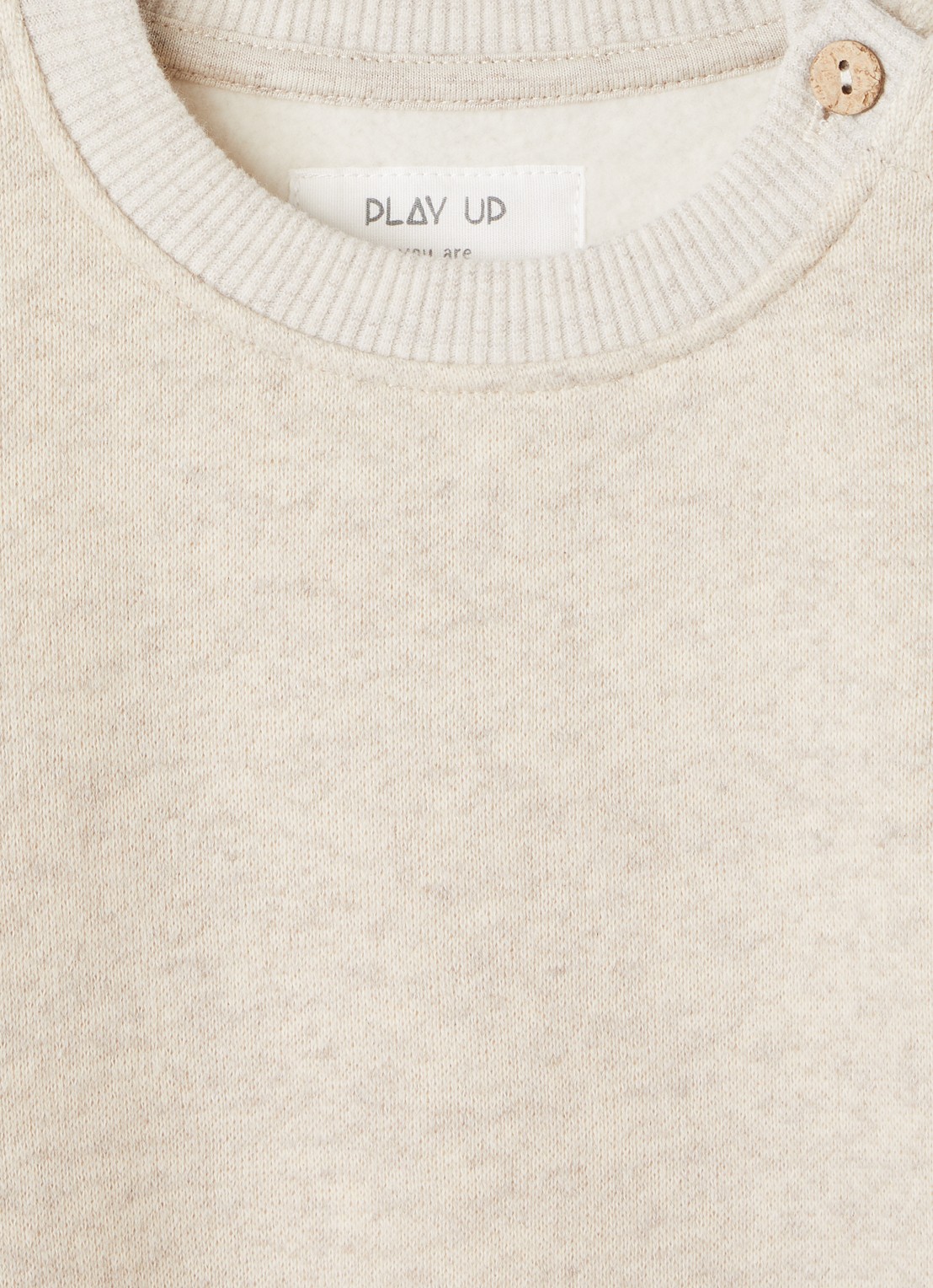 Play Up Sweater met gemêleerd dessin - detail creme