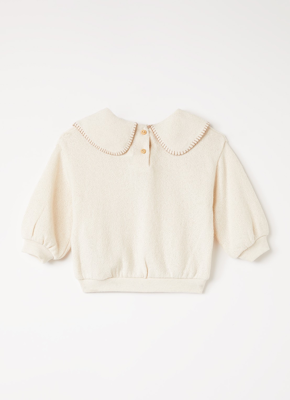Play Up Sweater met kraag - voorkant 3 creme